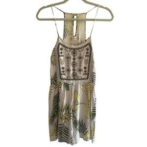 New ALTAR’D STATE Palm Leaf Romper Dress Women’s Size Medium Beaded Accent